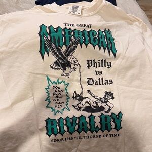 Philadelphia Eagles The Great American Rivalry Cream Graphic T-Shirt